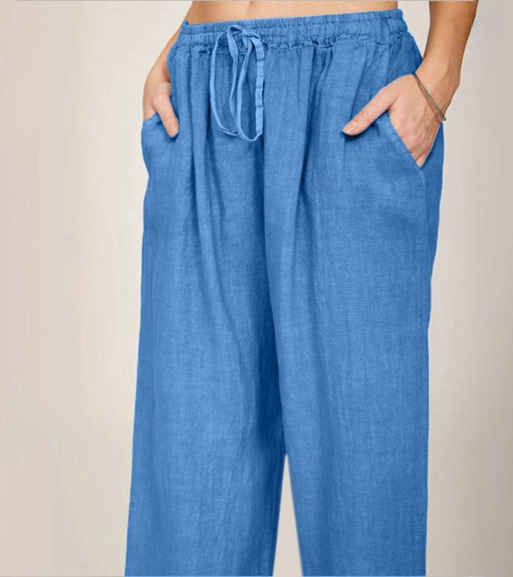 Sloane - Linen Wide Leg Trousers For Summer
