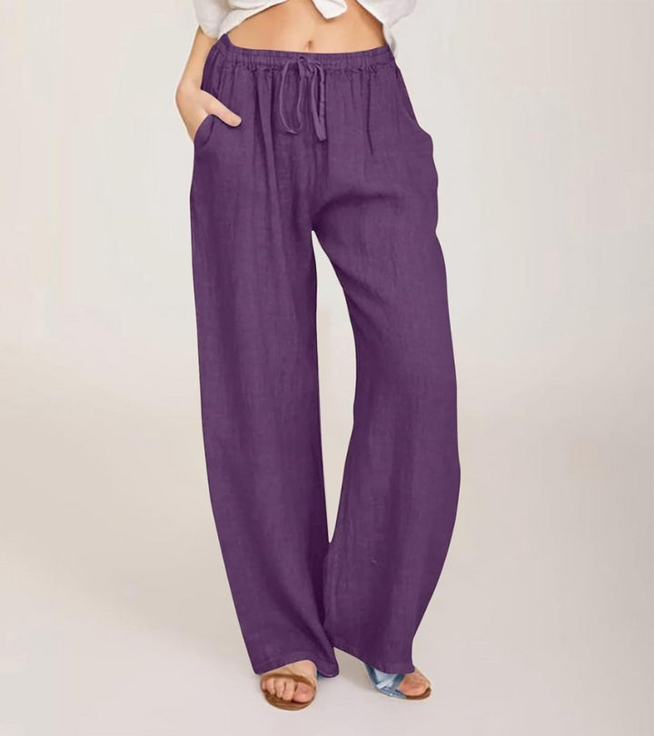 Sloane - Linen Wide Leg Trousers For Summer