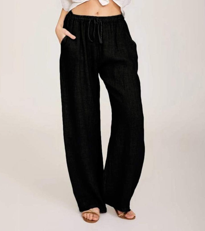 Sloane - Linen Wide Leg Trousers For Summer