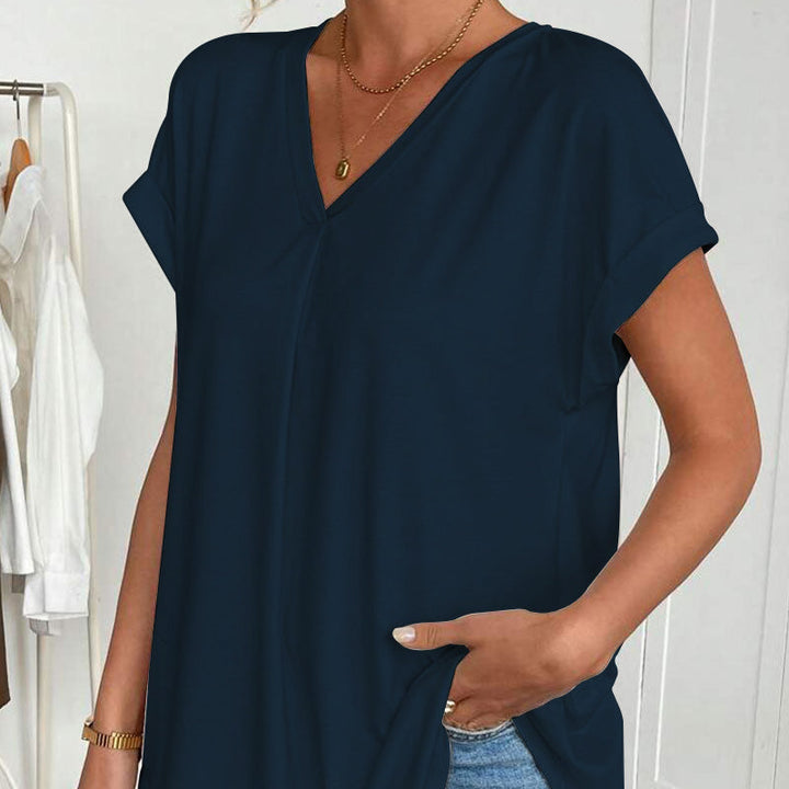 Estella – Short-Sleeve T-Shirt with Patchwork Design