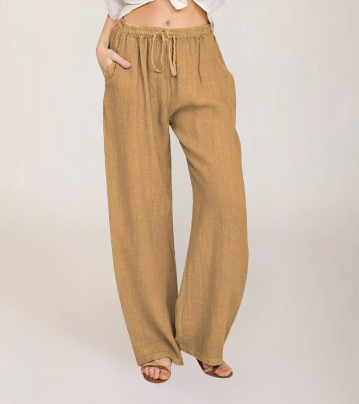 Sloane - Linen Wide Leg Trousers For Summer