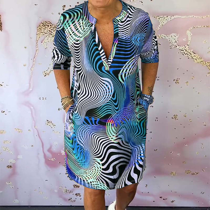 Ria - Colourful V-Neck Dress