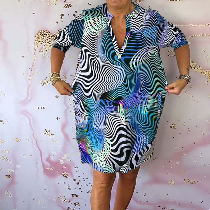 Ria - Colourful V-Neck Dress