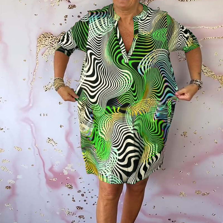 Ria - Colourful V-Neck Dress