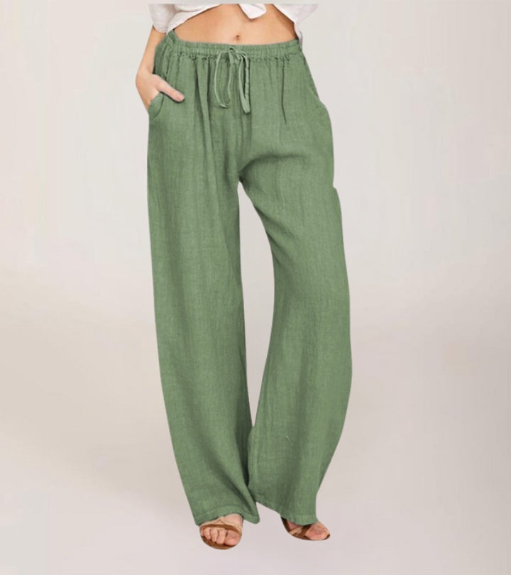 Sloane - Linen Wide Leg Trousers For Summer