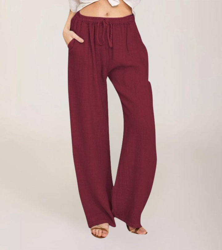 Sloane - Linen Wide Leg Trousers For Summer