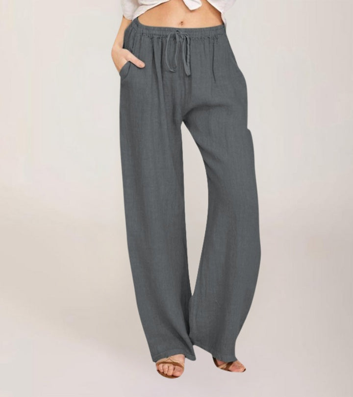 Sloane - Linen Wide Leg Trousers For Summer
