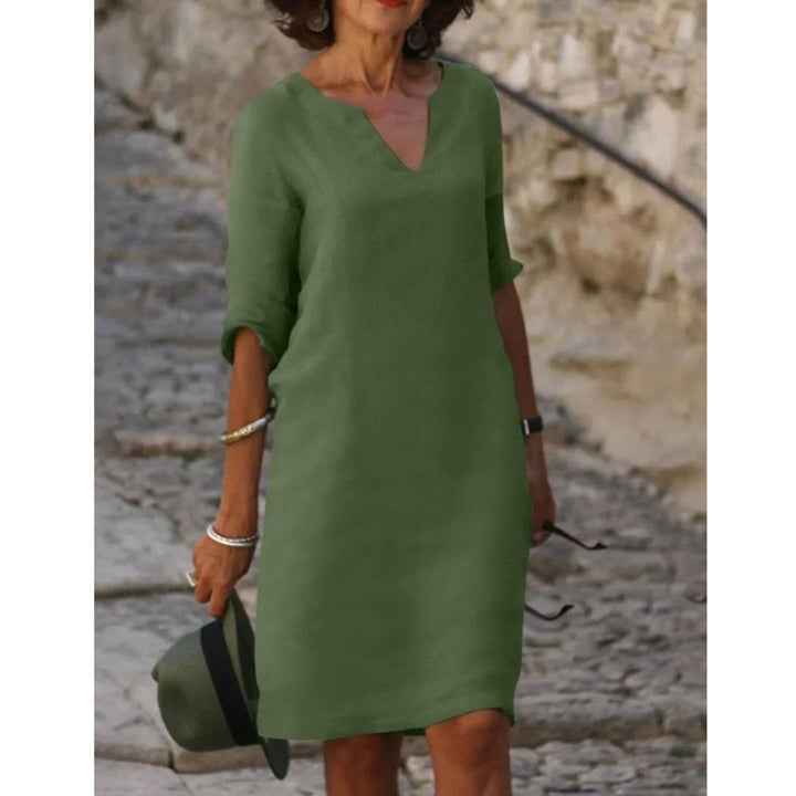 Josette™ - Elegant V-Neck Dress