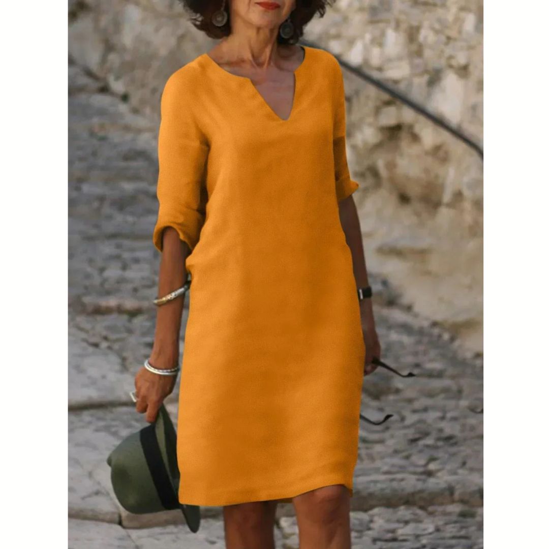 Josette™ - Elegant V-Neck Dress