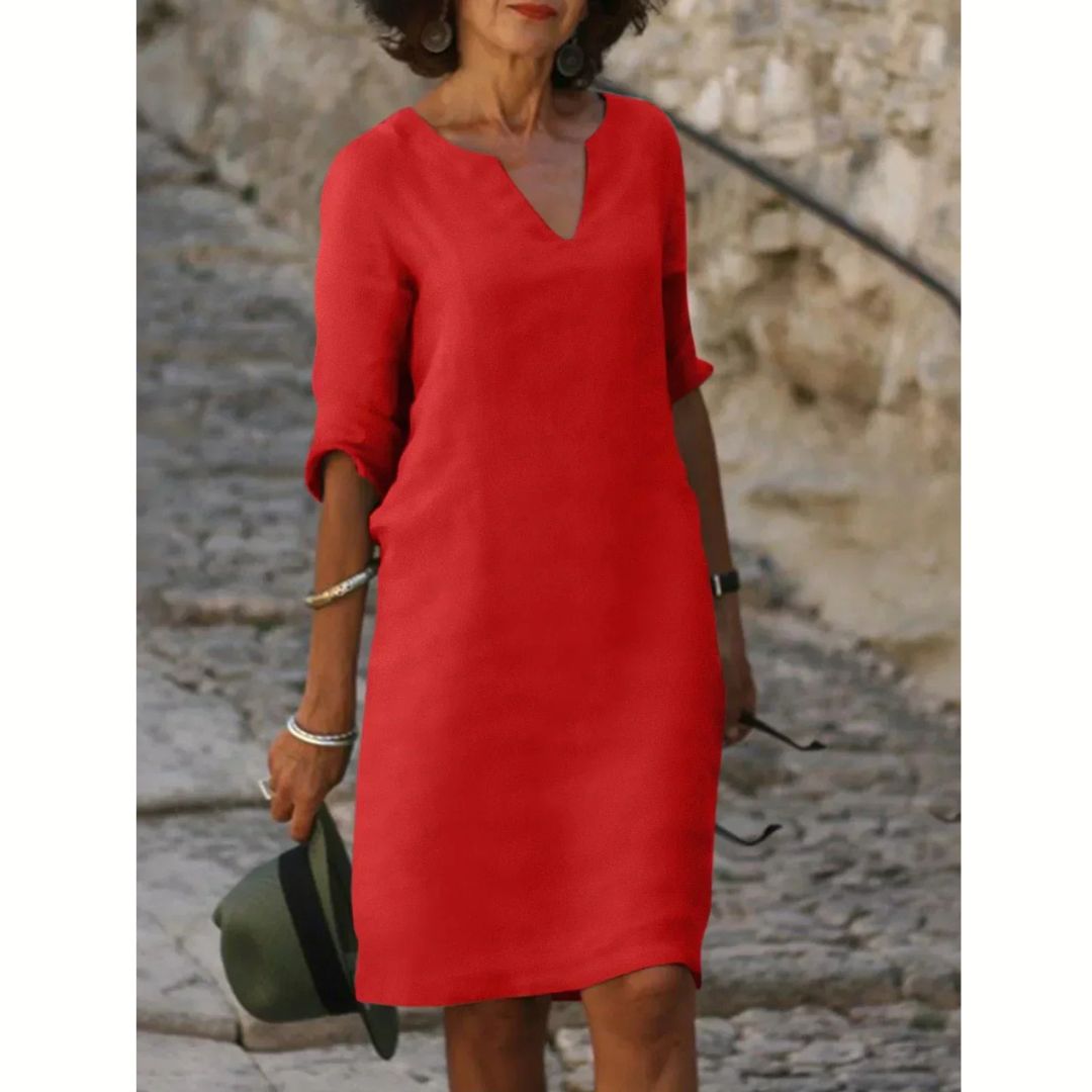 Josette™ - Elegant V-Neck Dress