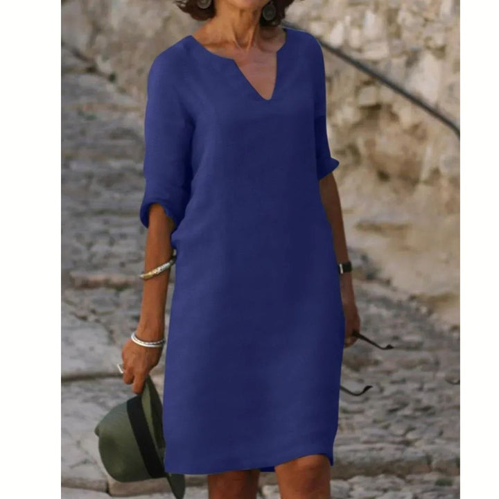 Josette™ - Elegant V-Neck Dress