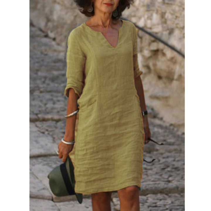 Josette™ - Elegant V-Neck Dress