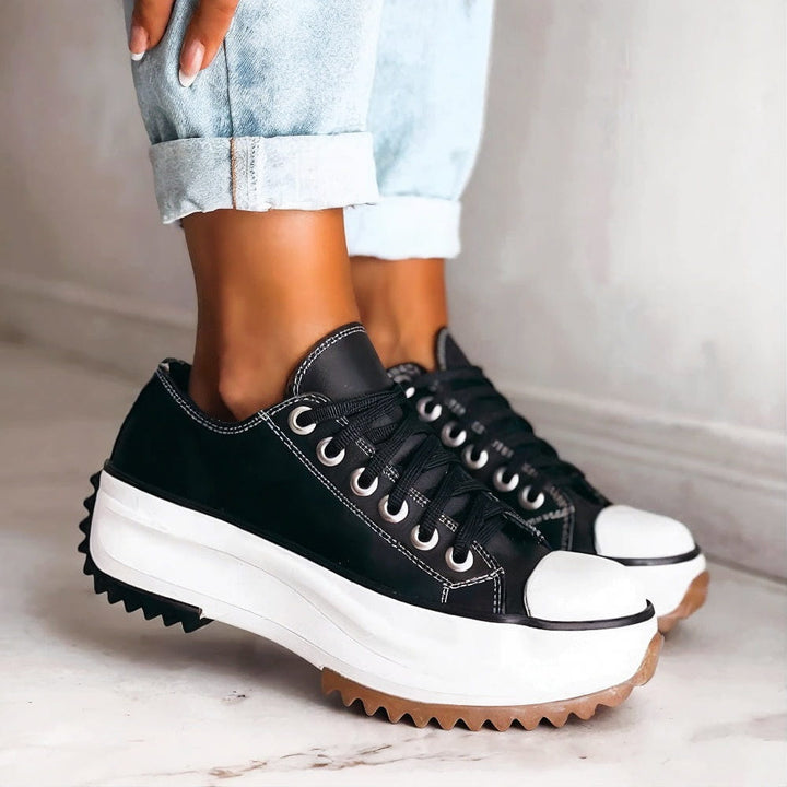 Gianna – Low-Top Thick-Heeled Shoes